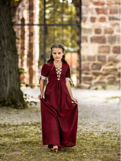 Trollfelsen Mittelalter Kinder Kleid Leo Carbone Denise rot3